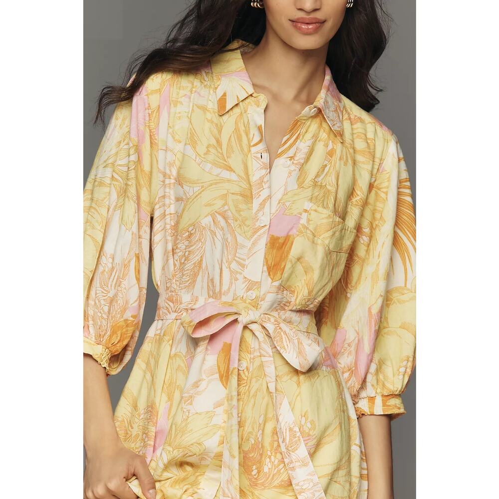 Anthropologie Maeve Mona Linen Shirt Dress - Picture 2 of 6